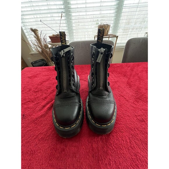 Dr. Martens Sinclair Combat Boots Womens Size 5 Black Platform Jungle Zip Quad - Picture 1 of 11